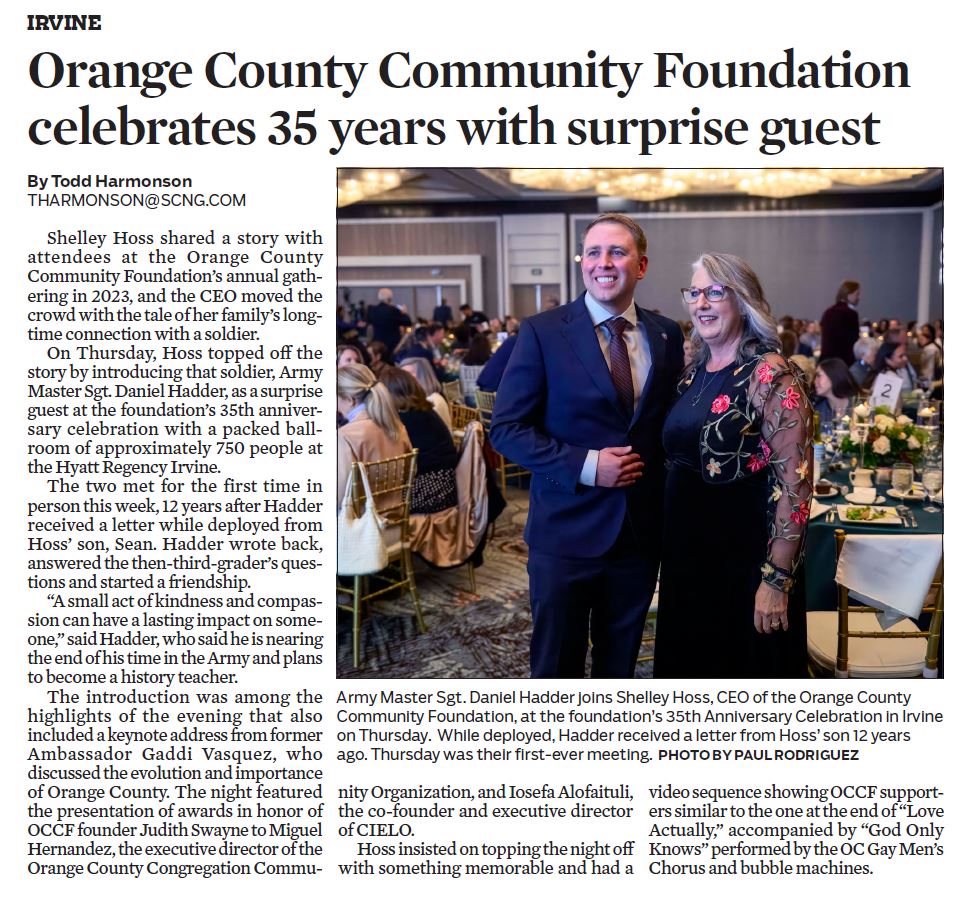 Orange County Community Foundation celebrates 35 years with surprise guest