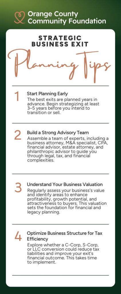 Strategic Business Exit Planning Tips List